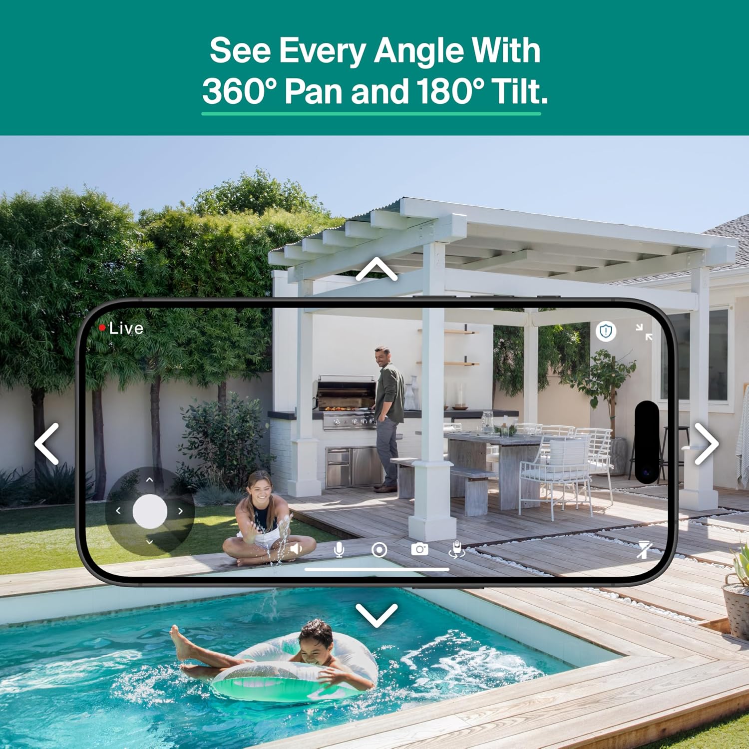 Essential Pan Tilt 2K Security Camera, Plug-in, Person Recognition, Package Detection, Animated Preview, 1-Month Trial of Secure Plan, Dual-Band WiFi, Automatic Motion Tracking, 2 Cam, White 2 Cameras