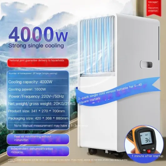Portable Air Conditioner 14000 BTU, Fast Cooling Smart AC, Quiet Sleep Mode, Dehumidifier, Oscillation, Window Kit for Large Rooms