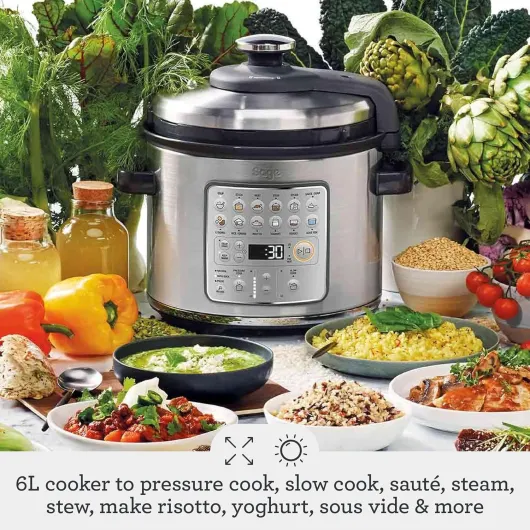 Fast Slow GO, 6L Multi-Function Cooker, Brushed Stainless Steel The Fast Slow GO