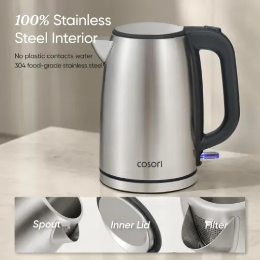 Cosori Plastic‑Free Kettle Review: a fast‑boil stainless option for people who hate plastic in hot water