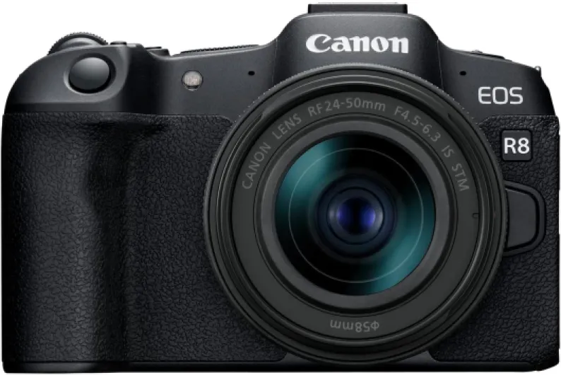 Canon EOS R8 Full-Frame Mirrorless Camera w/RF24-50mm F4.5-6.3 is STM Lens, 24.2 MP, 4K Video, DIGIC X Image Processor, Subject Detection & Tracking, Compact (Renewed) Black
