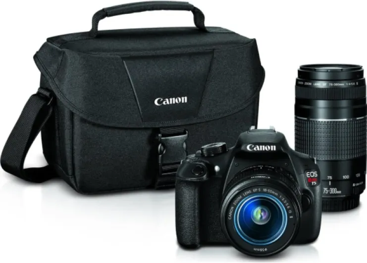 EOS Rebel T5 Digital SLR Camera with EF-S 18-55mm is II + EF 75-300mm f/4-5.6 III Bundle Bundle w/ 18-55mm + 75-300mm Base