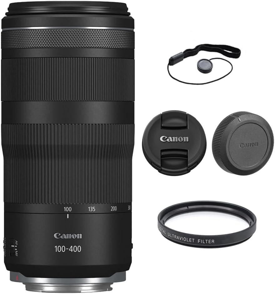 RF 100-400mm f/5.6-8 is USM Lens with 67mm UV Filter and Lens Cap Keeper (3 Items) Lens + Basic Kit