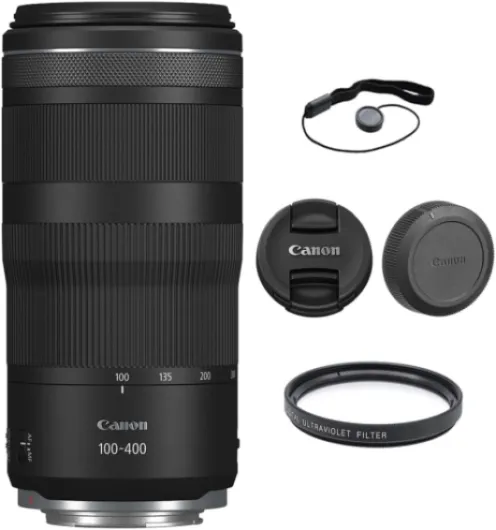 RF 100-400mm f/5.6-8 is USM Lens with 67mm UV Filter and Lens Cap Keeper (3 Items) Lens + Basic Kit