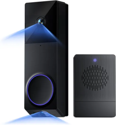 Wireless Duo Cam Video Doorbell (Chime Included), Battery Powered, 2K Full HD Video, 2 Cameras (People and Package), 2-Way Audio, Color Night Vision New Version-Wireless Duo Cam Doorbell Camera
