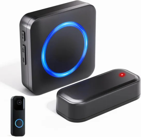 Wireless Doorbell Chime - Compatible with Blink Video Doorbell and Blink Video Doorbell (2nd Gen) (1 Video Doorbell Extender 1 Receiver） 1Video doorbell extender 1 Chime Black