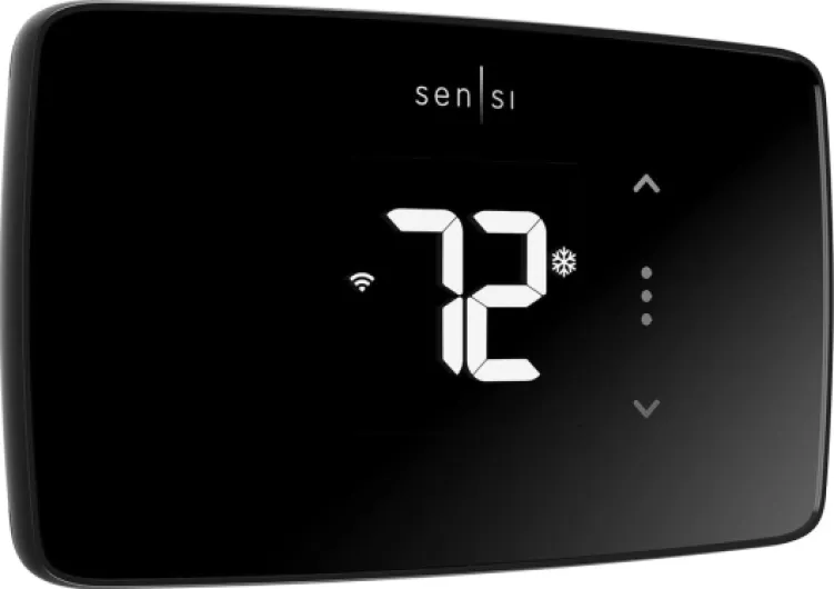 Sensi Lite Smart Thermostat, Data Privacy, Programmable, Wi-Fi, Easy DIY, Works With Alexa, Energy Star Certified, ST25, Most Systems C-Wire Not Required, Except On Heat/Cool Only and Heat Pump System Black