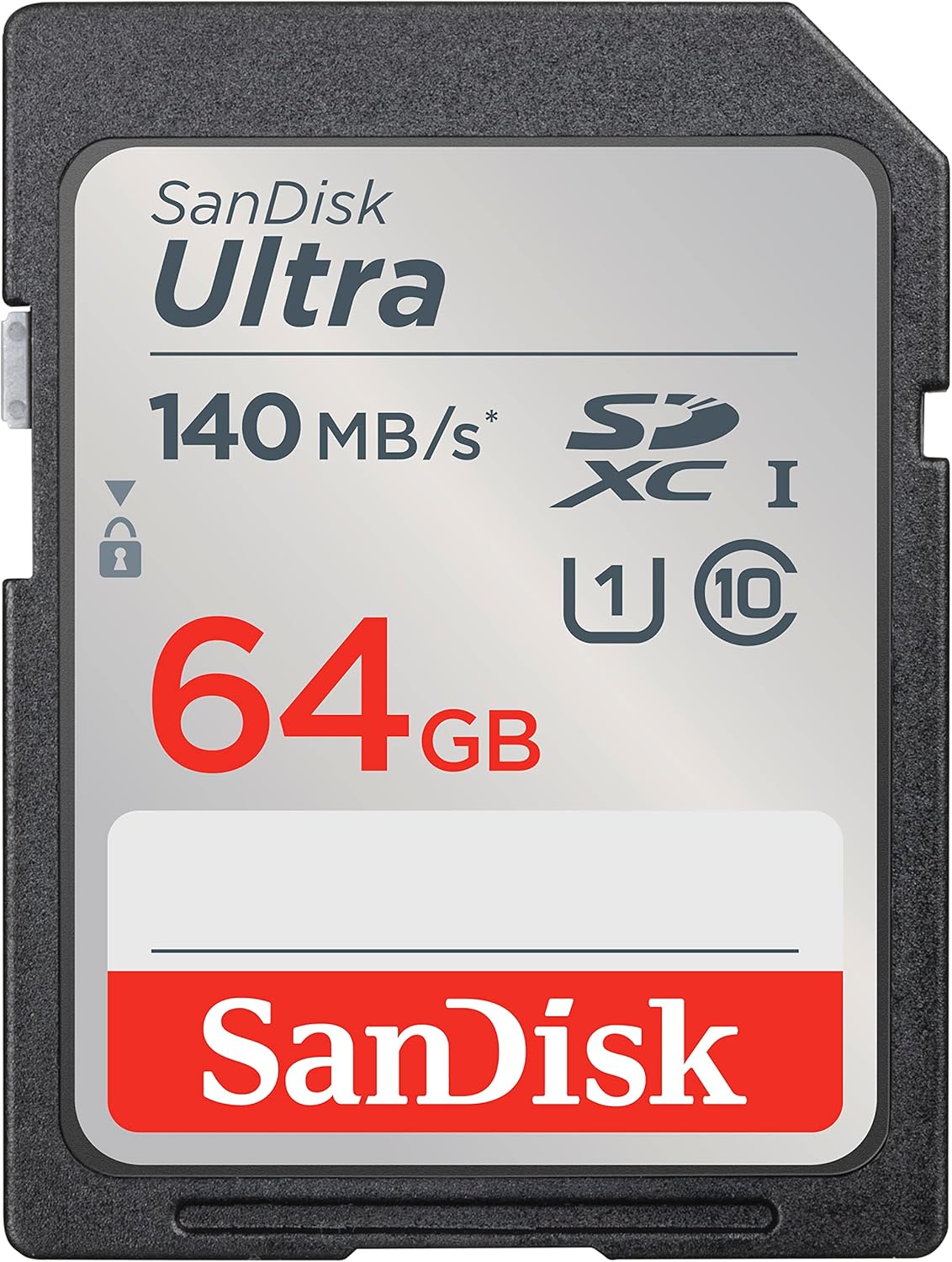 64GB Ultra SDXC UHS-I Memory Card - Up to 140MB/s, C10, U1, Full HD, SD Card - SDSDUNB-064G-GN6IN Memory Card Only 64GB