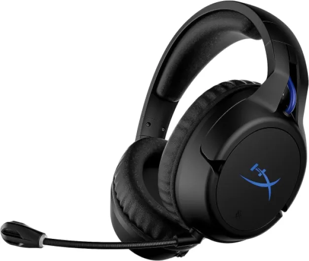 Cloud Flight – Wireless Gaming Headset for PS5 and PS4, Up to 30-hour battery, Memory foam ear cushions and premium leatherette, Noise-Cancelling Microphone with LED Mic Mute PS5 Blue Wireless Cloud Flight Headset