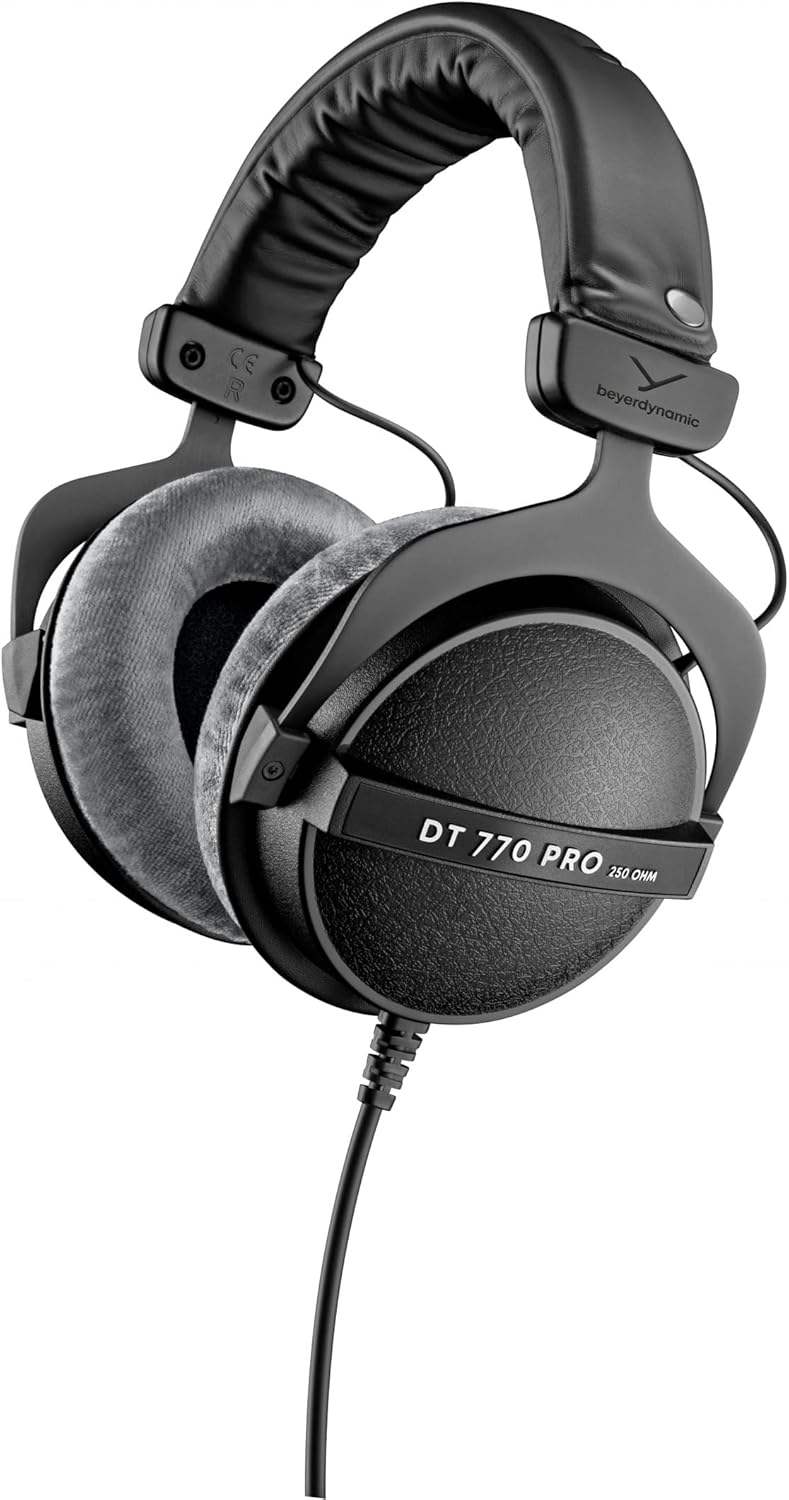 DT 770 PRO 250 Ohm Over-Ear Headphones in Gray - Enclosed Design, Use Ideal for Studio Mixing 250 OHM Gray