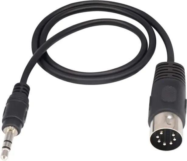 ZdyCGTime 3.5mm to Midi Cable,7-Pin Din Male to 3.5mm(1/8in) Stereo Male Audio Cable Compatible with iPad/iPhon/MP3/PC/TV/Android to Bang & Olufsen Naim, Quad.Stereo Systems(0.5 Meter/1.6ft) 0.5m