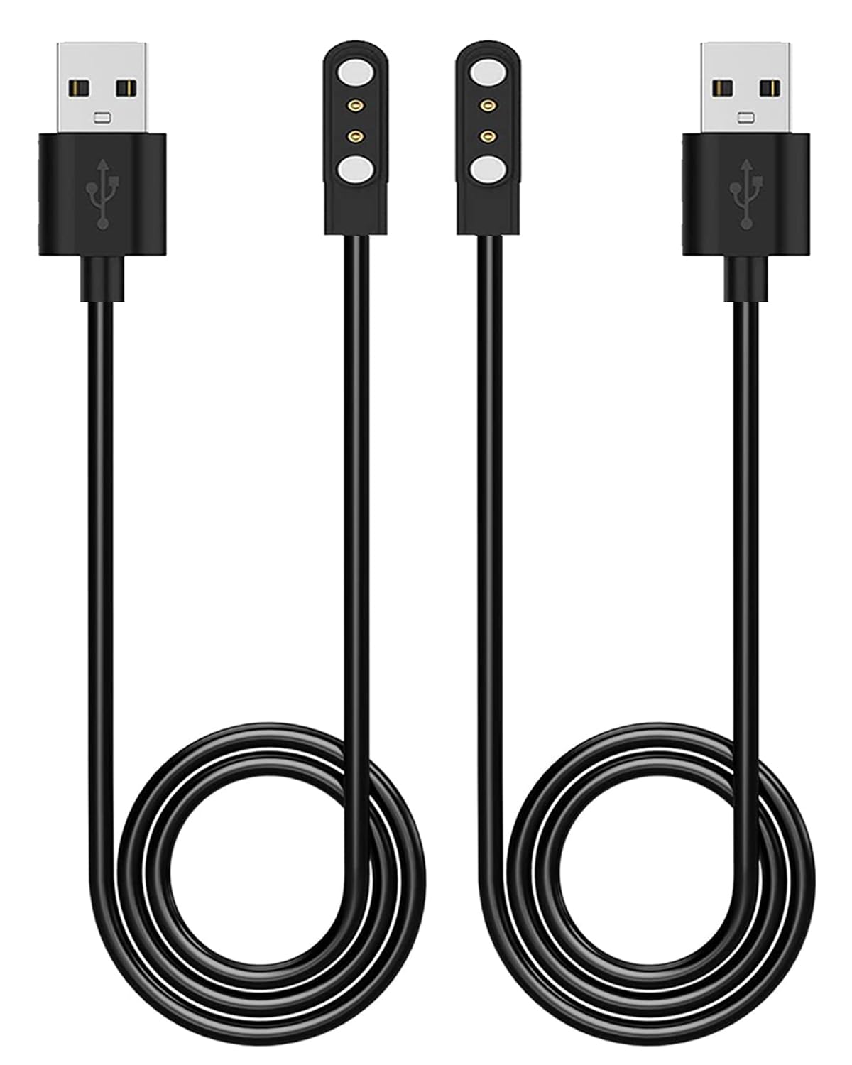 2-Pack VeryFit Smartwatch Charger, Magnetic Charging Cable for IDW26 25 23 21 19 17 16 15 13, SKG V7 Pro R8, Umidigi Uwatch 3S 3 2S 2 / Urun Smartwatch