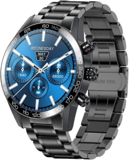 FILIEKEU Men Smart Watch for Android iOS, Bluetooth Calls Voice Chat with Heart Rate/Sleep Monitor Fitness Tracker, IP67 Waterproof Stainless Steel Activity Tracker for Men