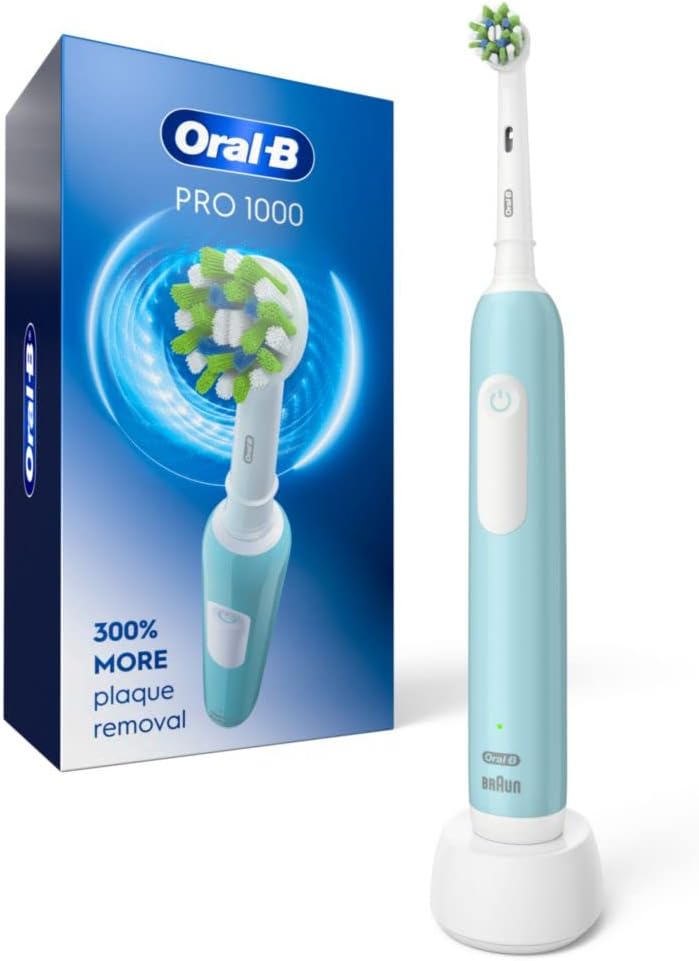 Oral-B Pro 1000 CrossAction Electric Toothbrush, Green Green 1 Count (Pack of 1)