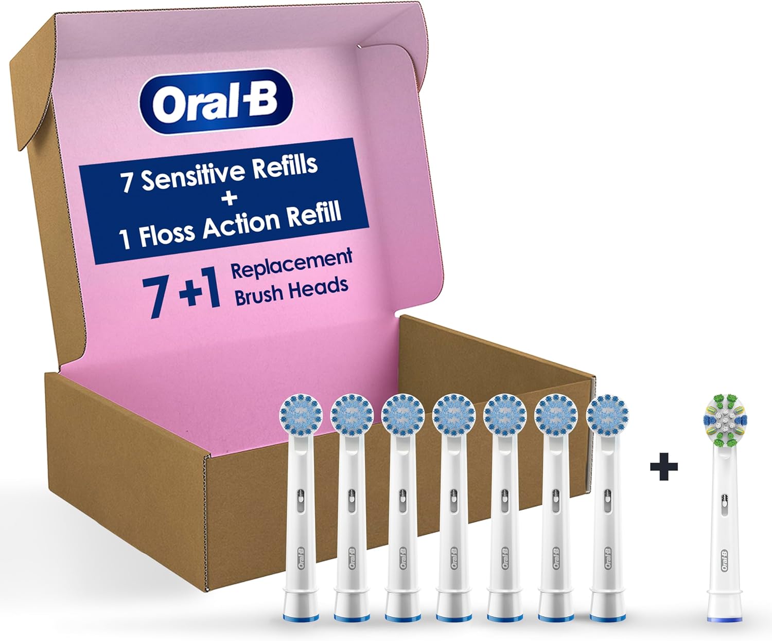 Oral-B Sensitive Gum Care Electric Toothbrush Replacement Brush Heads, 8 Count 1 Count (Pack of 8) White
