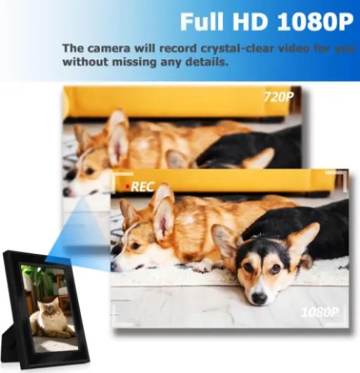 Hidden Camera Frame - Nanny Cam for Indoor Security - Spy Camera with Photo Frame - No WiFi - SD Card Not Included