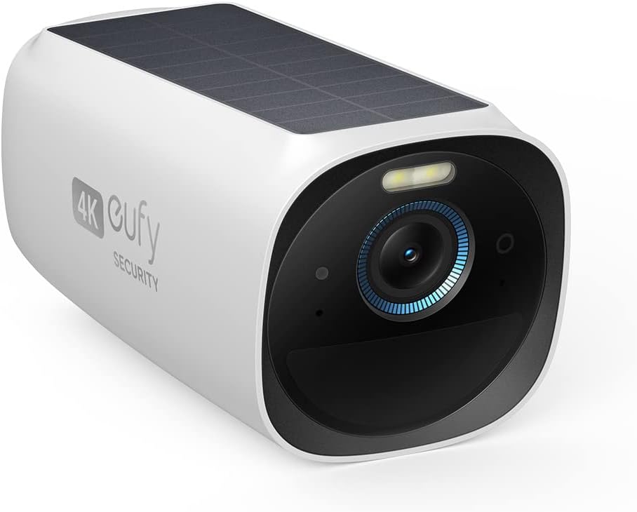 EufyCam S330 (eufyCam 3) Add-on Camera, Security Camera Outdoor Wireless, 4K with Integrated Solar Panel, Face Recognition AI, Expandable Local Storage, Spotlight, No Monthly Fee