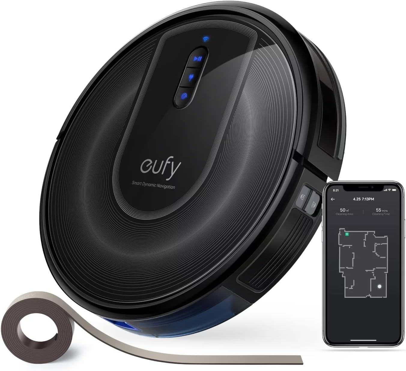Eufy Like-New RoboVac G30 Verge, Robot Vacuum with Home Mapping, 2000Pa Suction, Wi-Fi, Boundary Strips, for Carpets and Hard Floors (Renewed) G30 Verge-renewed