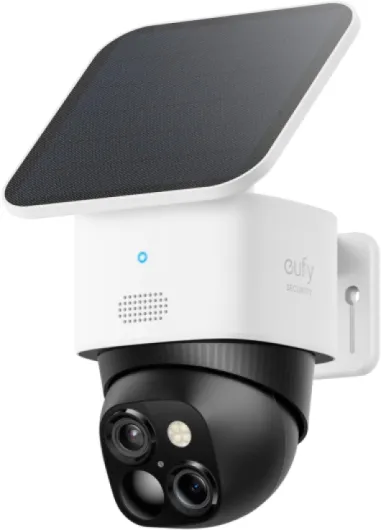 Eufy Security SoloCam S340, Solar Security Camera, Wireless Outdoor Camera, 360 Degree Pan & Tilt Surveillance, No Blind Spots, 2.4 GHz Wi-Fi, No Monthly Fee, HomeBase S380 Compatible (Renewed)