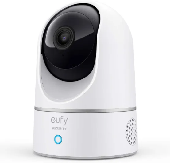 Indoor Cam E220, Camera for home Security, Pan & Tilt, Dog/Pet Camera, 2K Wi-Fi Plug-in, Motion Tracking, Motion Only Alerts, Night Vision, HomeBase 3 Compatible, Voice Assistant Support 1-Cam Kit