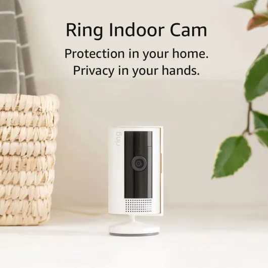 Like-New Ring Indoor Cam — Home or business security in 1080p HD video, White White 1 Camera Device only
