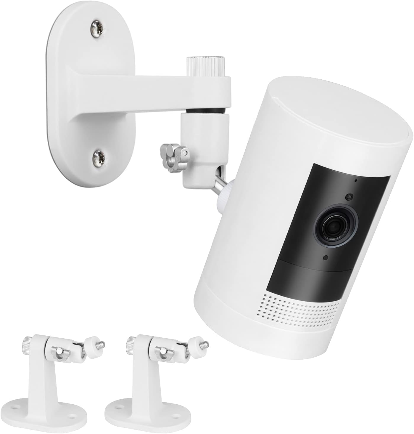 2Pack Adjustable Security Wall Mount Bracket for Stick Up Cam & Outdoor Cam Plus, Perfect View Angle for Your Surveillance Camera System - White