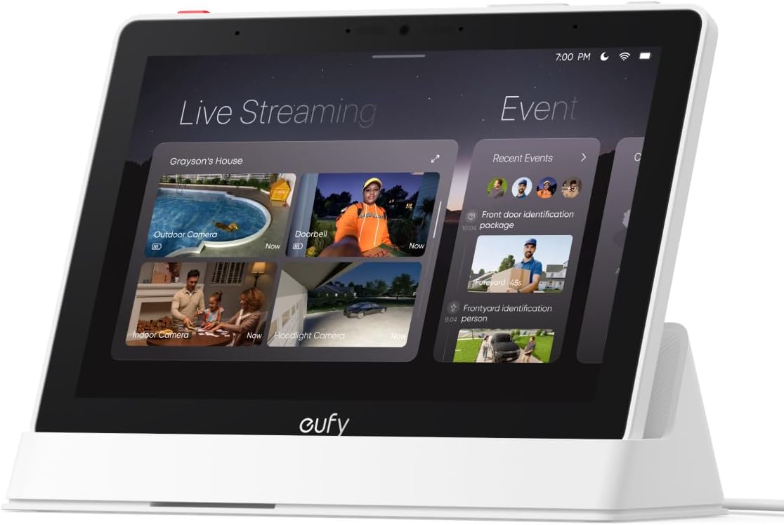 Eufy Smart Display E10, Smart Home Hub, 8" Control Panel, Compatible Devices, Four Views on One Screen, Instant Door Alerts, Daily Event Reports, One Tap Control