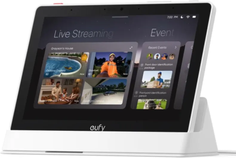 Eufy Smart Display E10, Smart Home Hub, 8" Control Panel, Compatible Devices, Four Views on One Screen, Instant Door Alerts, Daily Event Reports, One Tap Control