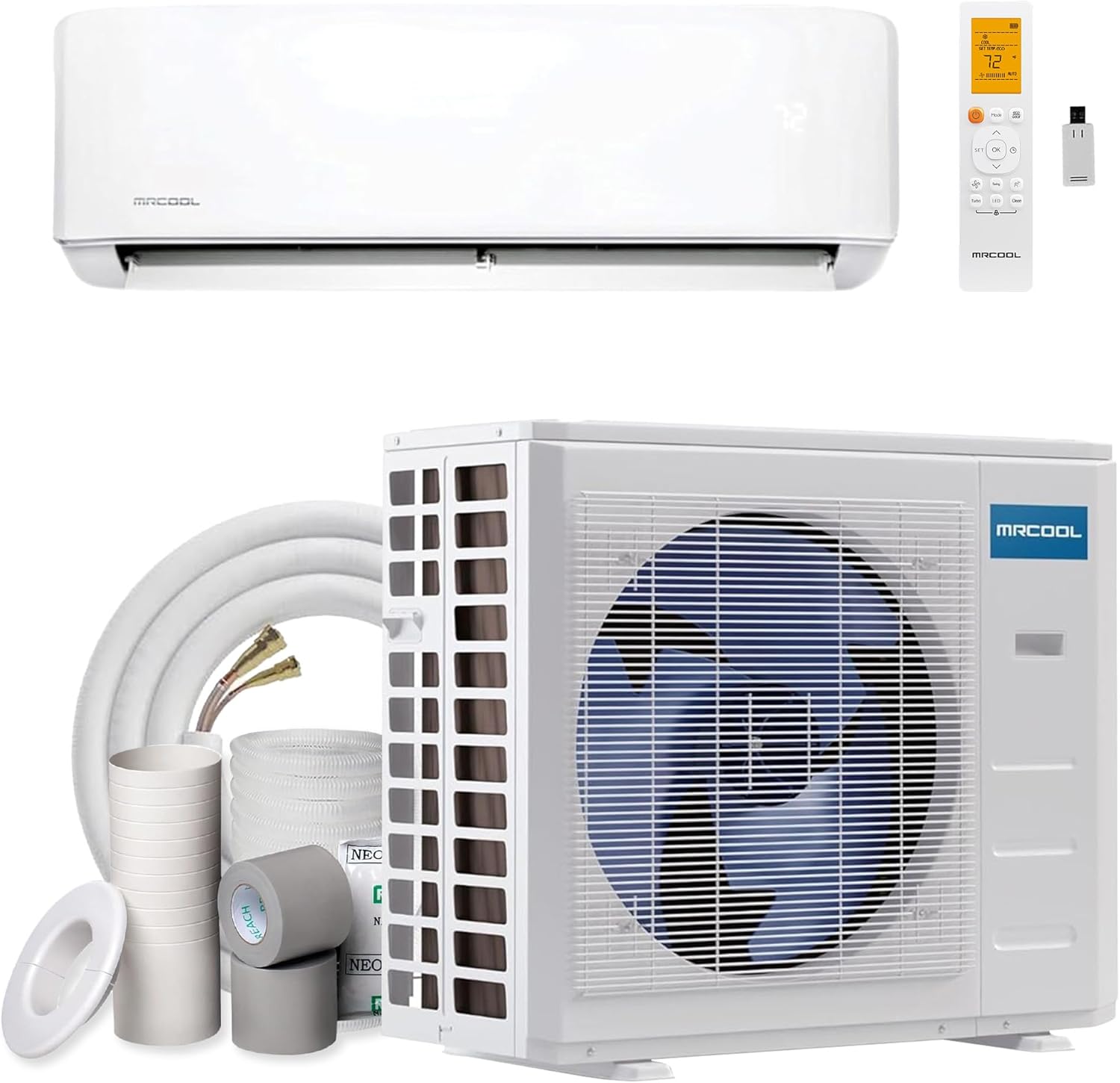 MRCOOL 9000 BTU 115V Ductless Inverter Mini Split Air Conditioner & Heat Pump System, 5th Gen DIY - Wall-Mounted AC Unit w/ Heating and Cooling for Home, Office & Commercial Space 9K 5th gen