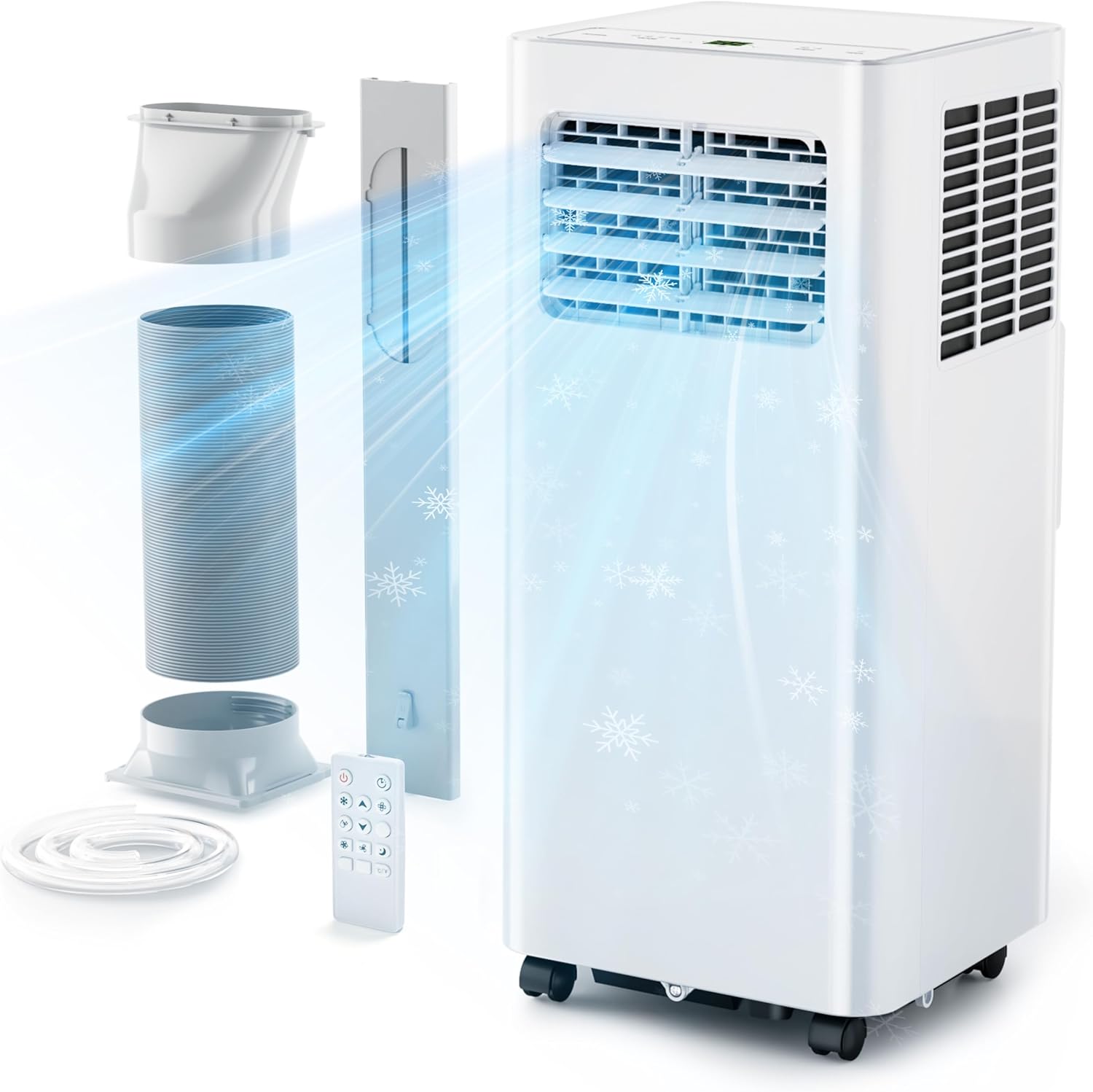 8000 Btu Portable Air Conditioners, 3 in 1 Portable AC with Cool, Dry, Fan Modes, Quiet Air Conditioners with 24H Timer & Sleep Modes, with Remote, for Bedroom, Apartments up to 350 Sq.Ft 8,000 BTUs, 2025