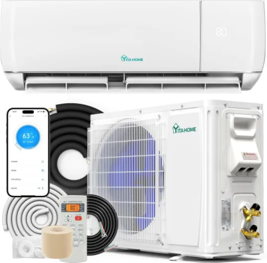 12000 BTU Mini Split Air Conditioner Heat Pump System, Wifi Enabled 20 SEER2 115V Inverter Ductless AC Cool Up to 750 Sq - Ft, Compatible with Alexa, Complete Installation Kit, White 12000 BTU 115V / 20 SEER2 -- WiFi -- Q-Series
