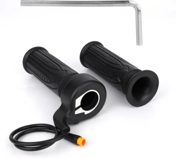 2pcs 20X Full Twist Throttle Grip for Ebike, 24V-72V Right Hand Twist Throttle with 3 Pin Waterproof Joint Electric Bike Mountain Bike Scooter Grip with Wrench
