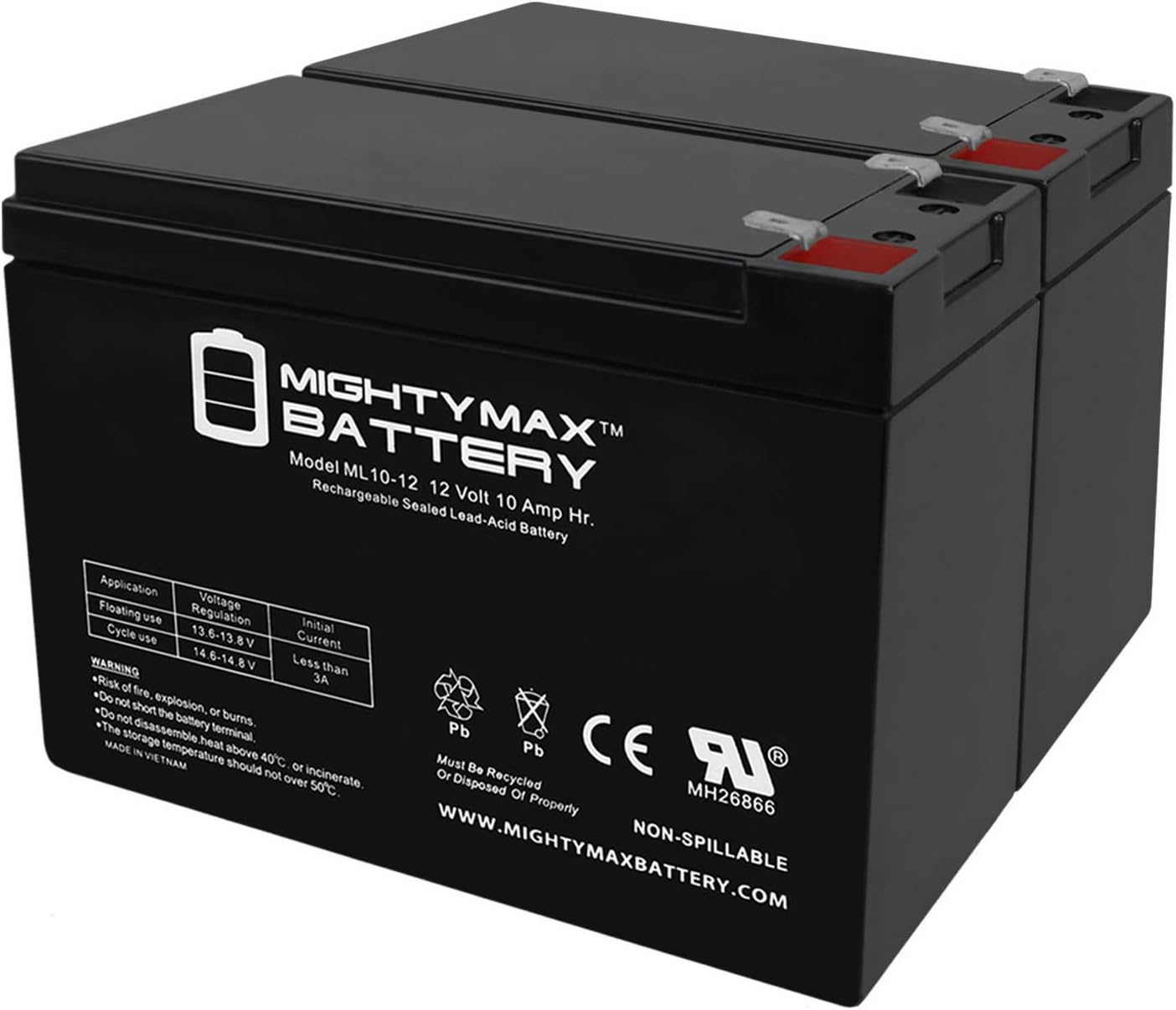 Mighty Max Battery 12V 10Ah Schwinn S350, S-350 Scooter Battery - 2 Pack