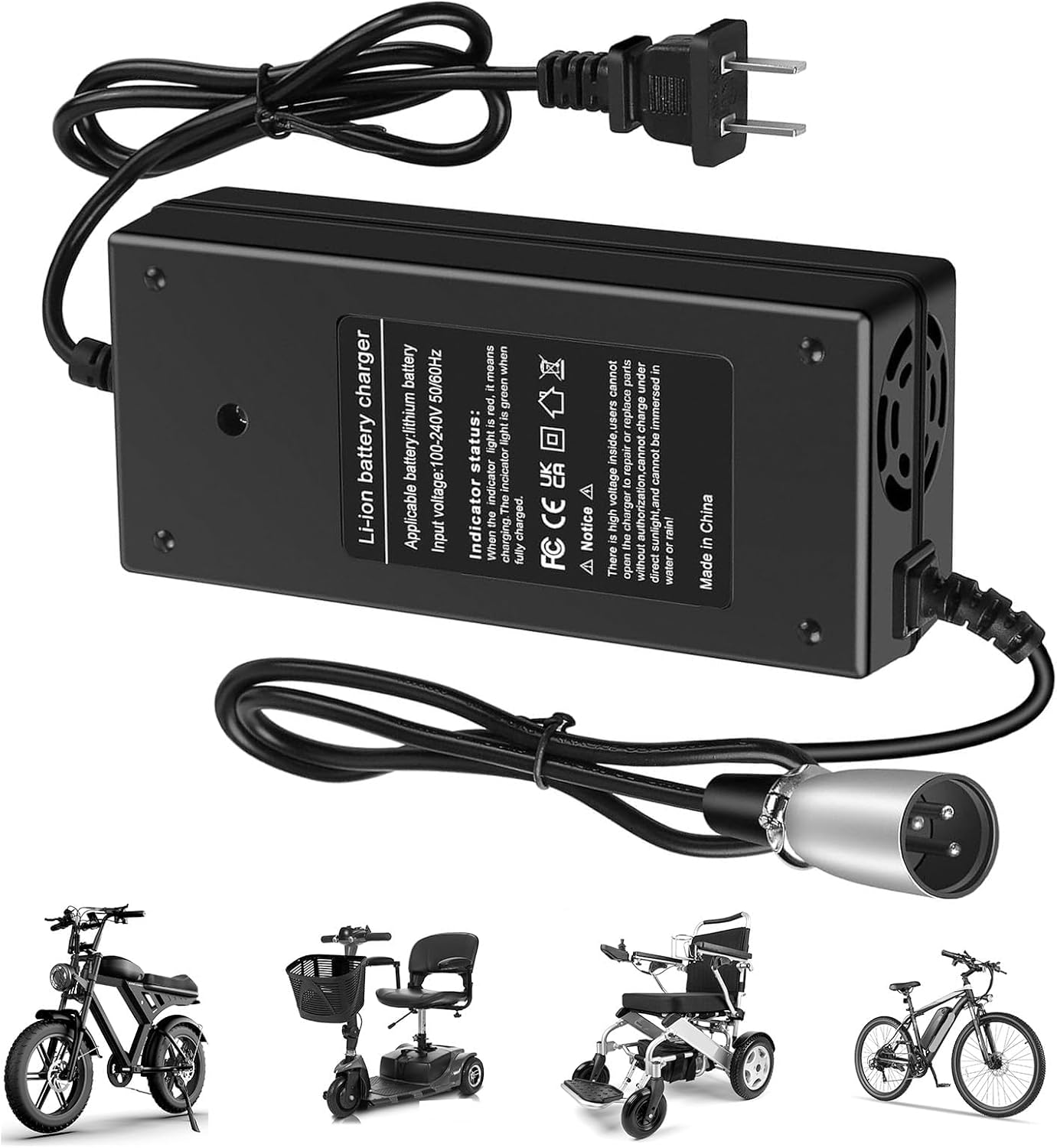 24V(Max 29.4V) 2A 3-Pin XLR Charger for Electric Scooter Go-Go Elite Traveller, Plus HD US, Ezip Mountain Trailz, Jazzy Power Chair,Shoprider,Schwinn S300 S350 S400 S500 S650,Pride Mobility