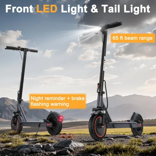 8.5''/10'' Electric Scooter, 350W/500W Motor, Top Speed 19/22 mph, Max 28/23/16Miles Ranges, Foldable E Scooter for Adults 10''-500W-22mph-Dual Suspension