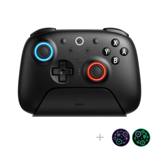 Ultimate 2 Bluetooth Controller with TMR Joysticks, Switchable Hall Effect/Tactile Triggers, Vibration, Motion Control, RGB Fire Ring and Back Buttons for Switch/Switch 2 & Windows PC - Black Ultimate 2 Bluetooth Black