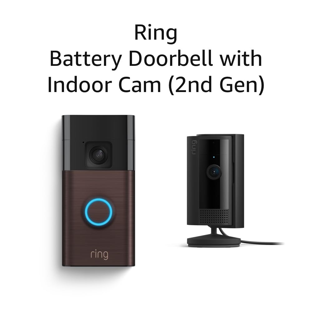 Battery Doorbell with Ring Indoor Cam 2nd Gen (Black) Venetian Bronze with Indoor Cam (Black) Device Only