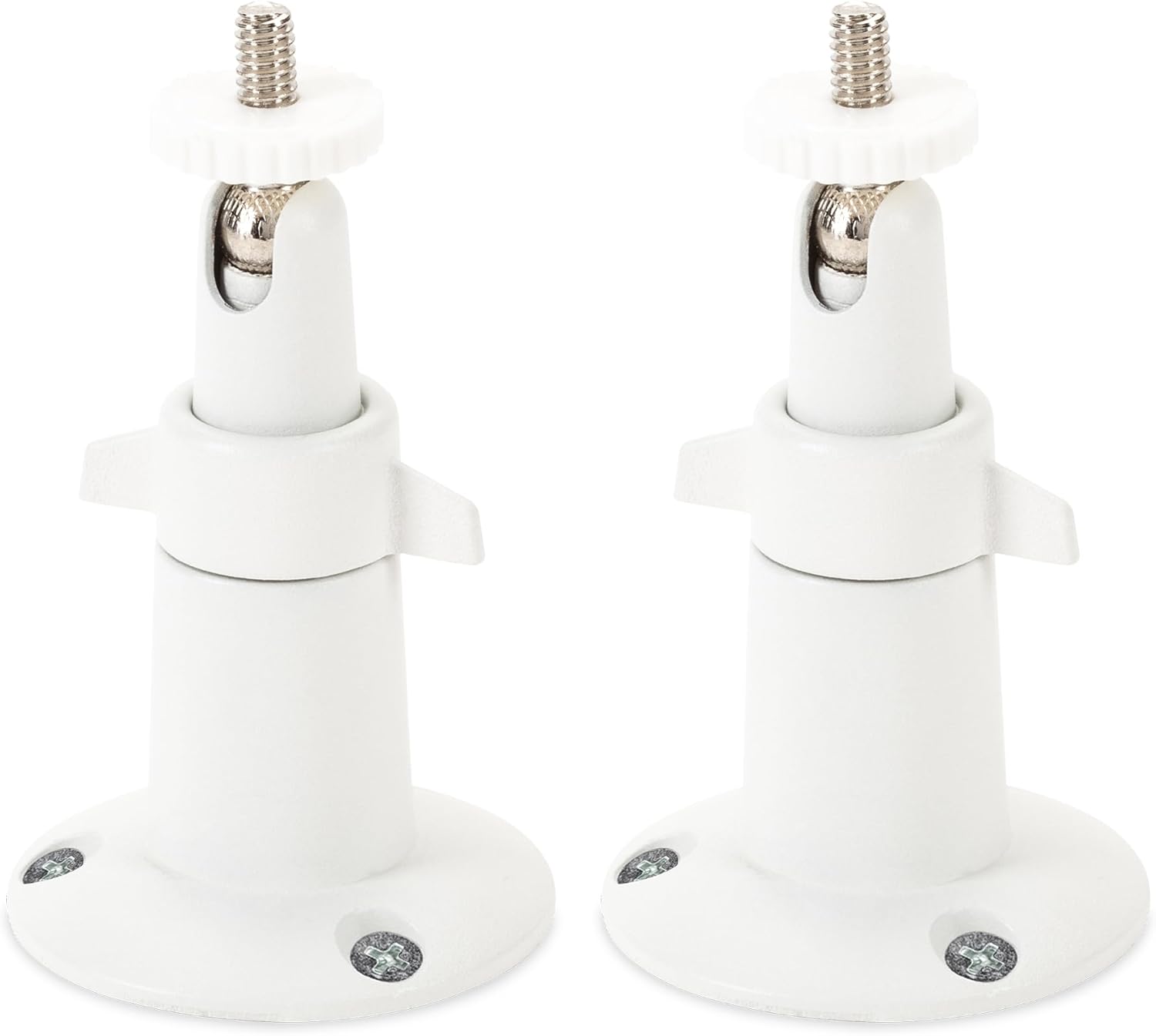 Adjustable Metal Wall Mount Compatible with Arlo Essential/XL Gen 2/Arlo Pro/2/3/4/Arlo Pro 5s/Ultra/Ultra 2 & Others - Ring Stick Up Cam Pro Battery, Wyze Cam Outdoor/Pan (2-Pack, White) 2 Pack White