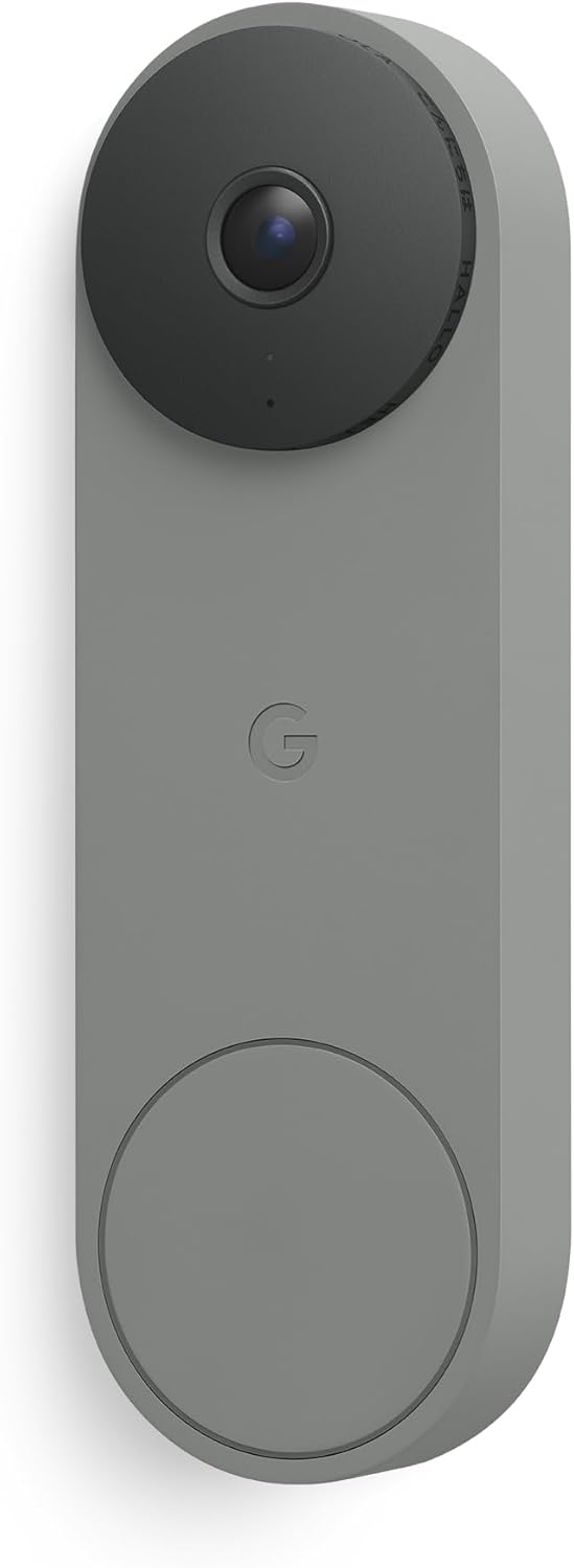 Nest Doorbell (Wired, 3rd Gen) - 2K Video and Gemini, Live View, Night Vision, 2-Way Audio - Works with Google Home - 2025 Model - Hazel