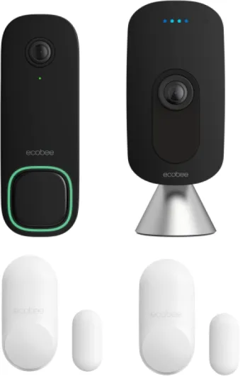 Home Security Bundle with Smart Doorbell Camera (Wired), SmartSensor for Doors and Windows, and SmartCamera with Voice Control - Home Security Bundles w/ Doorbell Camera + Smart Camera+ SmartSensor for Doors and Window