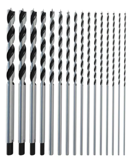 16Pcs Brad Point Wood Drill Bit Set, 12 Inch Extra Long Drill Bit Set with Double Flutes Design for Carpenter Woodworking and All Types of Wood (7/64" - 5/8") Extra Long-16pcs