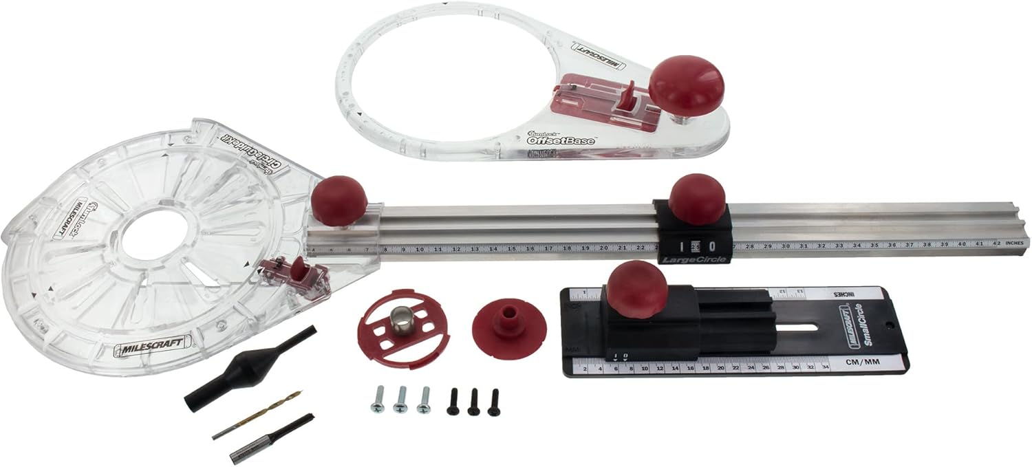 1219 Circle Guide Kit- Precision Router Circle Cutting Jig For Cutting/Routing Circles From 1.5” Up To 52” with Offset Base CircleGuideKit