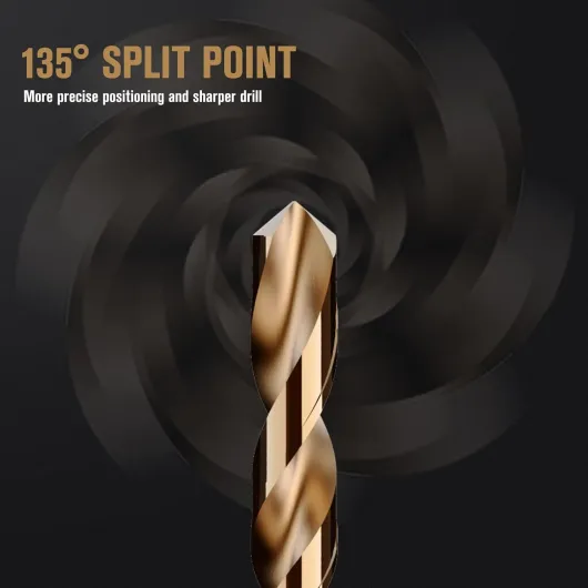 Cobalt Drill Bit Set, 115Pcs M35 High Speed Steel Bits for Hardened Metals, Stainless Steel, Cast Iron and Wooden Plastics, with Metal Index Storage Box 115pcs Cobalt Drill