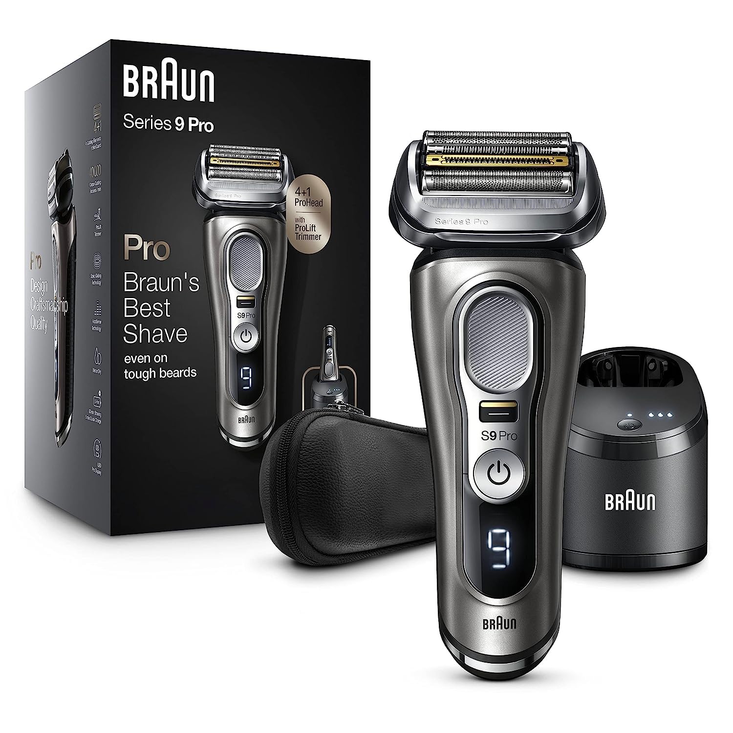 Electric Razor for Men, Series 9 Pro 9465cc Wet & Dry Electric Foil Shaver with ProLift Beard Trimmer, Cleaning & Charging SmartCare Center, Head Shavers for Bald Men, Noble Metal 9465cc Shaver