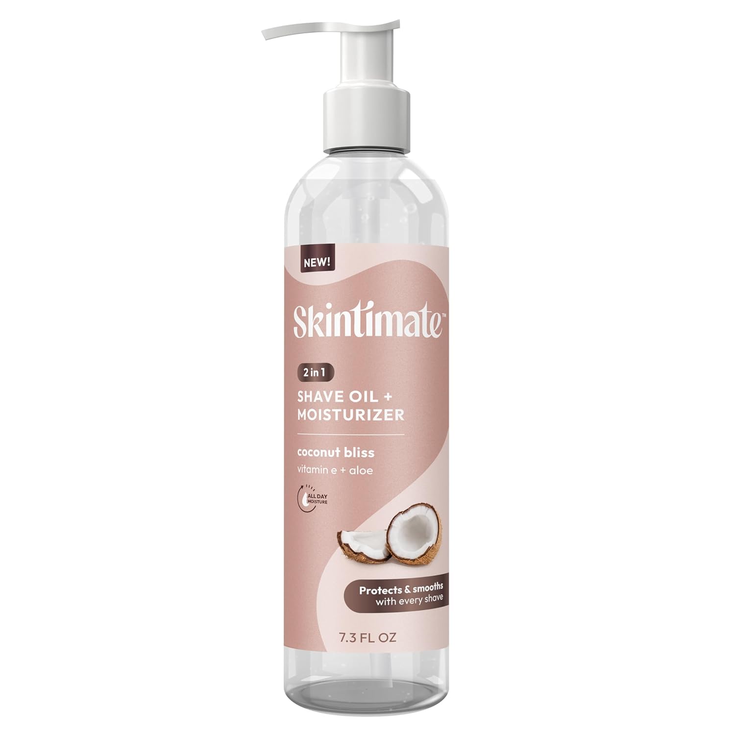 2-in-1 Shave Oil & Moisturizer, Coconut Bliss, 7.3oz - Shaving Oil, After Shave for Women Bikini Area Moisturizer with Vitamin E and Aloe, Shaving Cream Alternative, 7.3 fl oz Coconut Bliss 7.3 Fl Oz (Pack of 1)