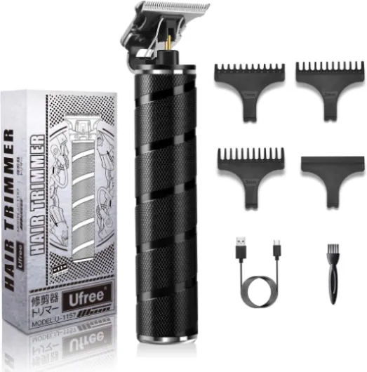 Mens Beard Trimmer, Zero Gapped T Blade Liners, Cordless Hair Clippers, Electric Razor Shavers for Men, Grooming Kit for Hair Cutting, Gifts for Men(Black) B-black