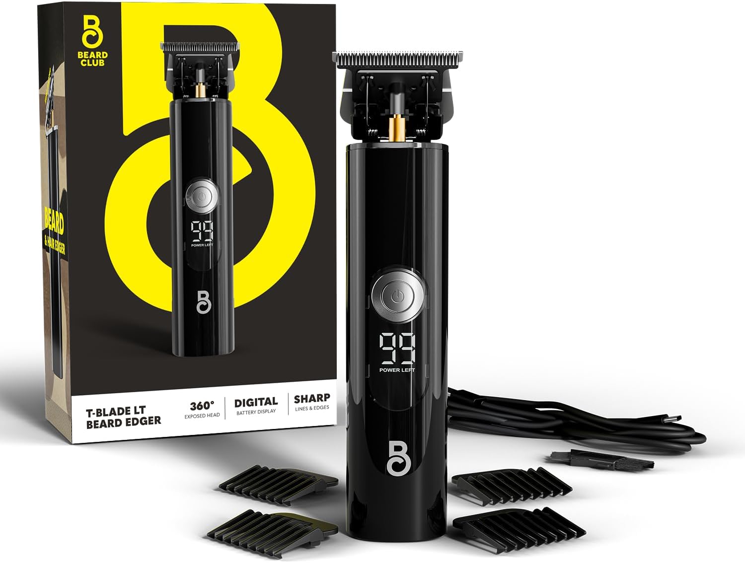 Professional T-Blade Beard Trimmer for Men LT - Barber Electric Shaver, Mustache & Hair Clippers for Men Zero Gapped Cordless Buzzer Hair Trimmer & T Liner - Edger Line Up Grooming Kit