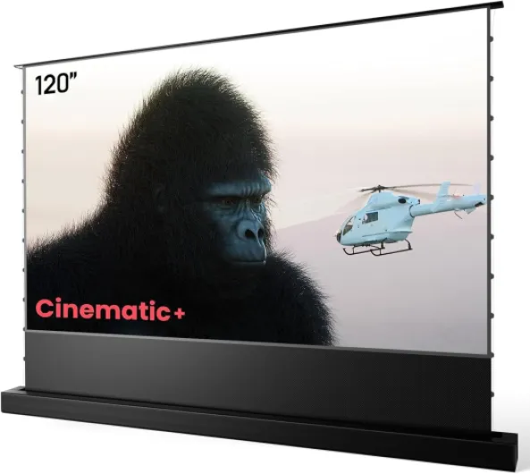 120" Motorized ALR Floor Rising Projector Screen for Ultra Short Throw Projector, Floor Stand Screen for Home Theater, 4K/8K Ultra HD, Active 3D, 95% Ambient Light Rejecting-ALR-F220C 120 inches