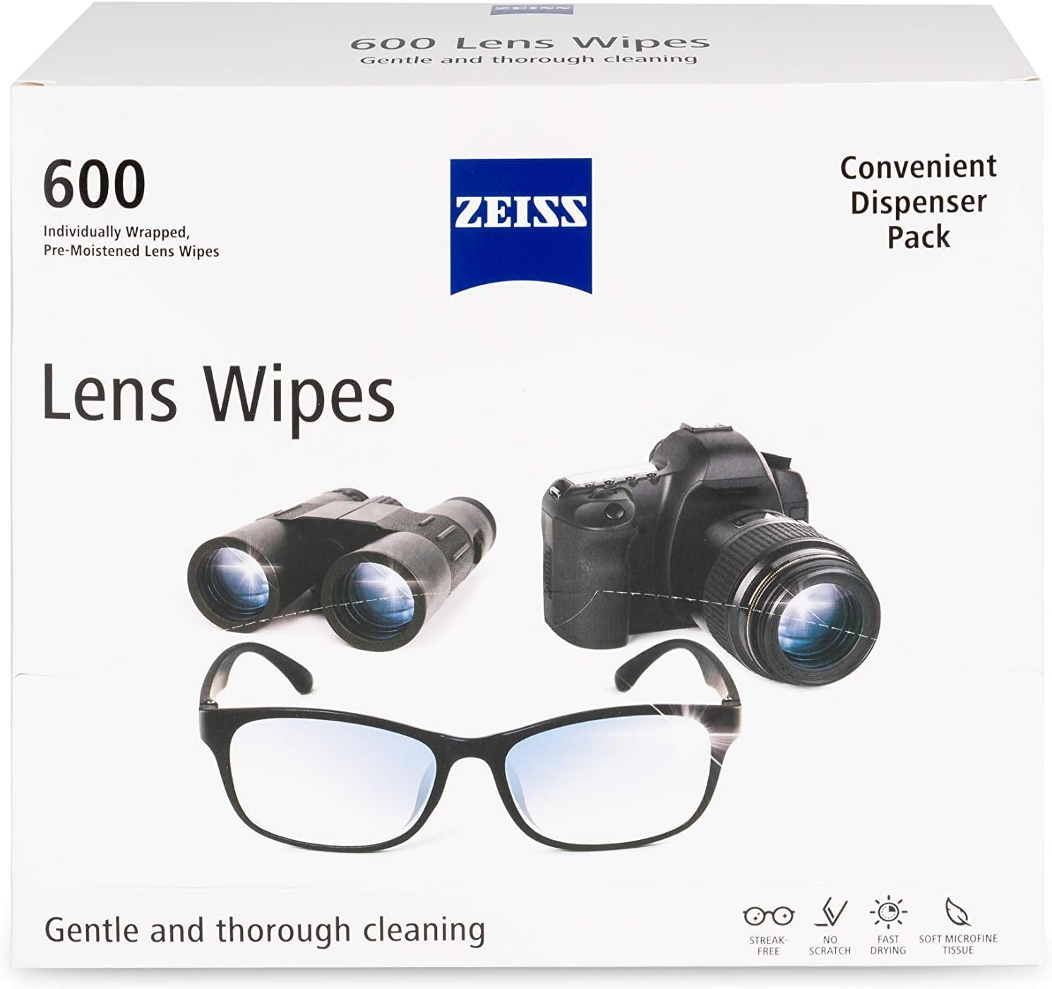 Pre-Moistened Lens Cleaning Wipes, 600 Count 600 Count (Pack of 1)