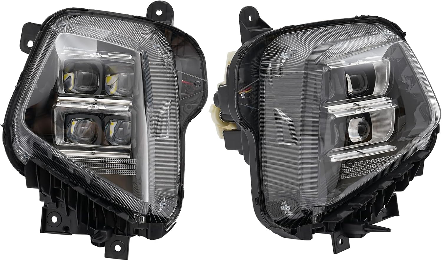 For 2022 2023 Hyundai Tucson Full LED Projector Headlights Headlamps Assembly Replacement Chrome Housing Clear lens Left Driver Side & Right Passenger Side (LH&RH)
